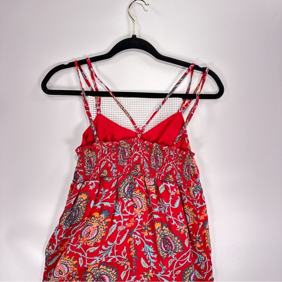 Anthropologie Women’s Red Paisley Wide Leg Jumpsuit XS - Picture 6 of 15